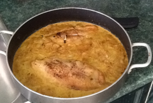 Fish baked in curried coconut milk